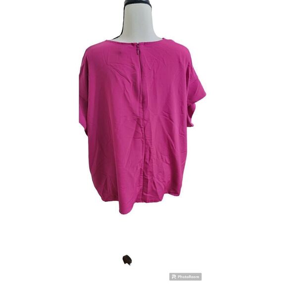 Mossimo Size XXL Fushia Blouse Short Sleeve Box Blouse - Picture 2 of 7